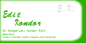 edit kondor business card